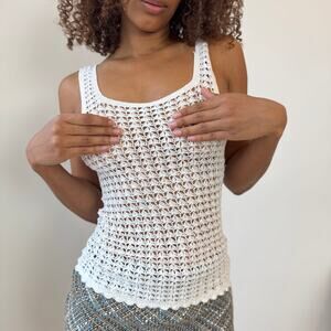 Vintage Euro crochet tank top (S)